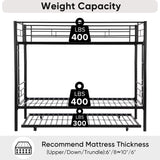 Twin bunk bed frame with trailer, metal bunk bed with sturdy guardrail and side ladder, can be divided into two beds, black - V.I.P Digital Presence