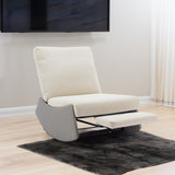 Modern rocking chair recliner, comfortable cushioned recliner with footstool, gray - V.I.P Digital Presence