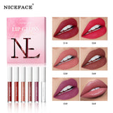 Niceface New Matte Non-Stick Cup Lip Glaze Set With Lip Plumper Texture Lip Gloss - V.I.P Digital Presence