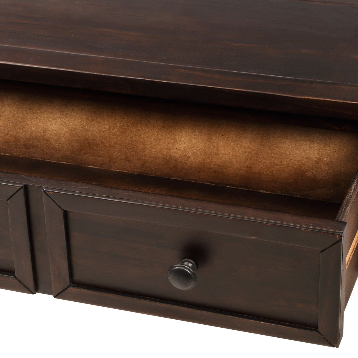 TREXM Console Table Sofa Table Easy Assembly with Two Storage Drawers and Bottom Shelf for Living Room Entryway (Espresso)