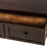 TREXM Console Table Sofa Table Easy Assembly with Two Storage Drawers and Bottom Shelf for Living Room Entryway (Espresso)