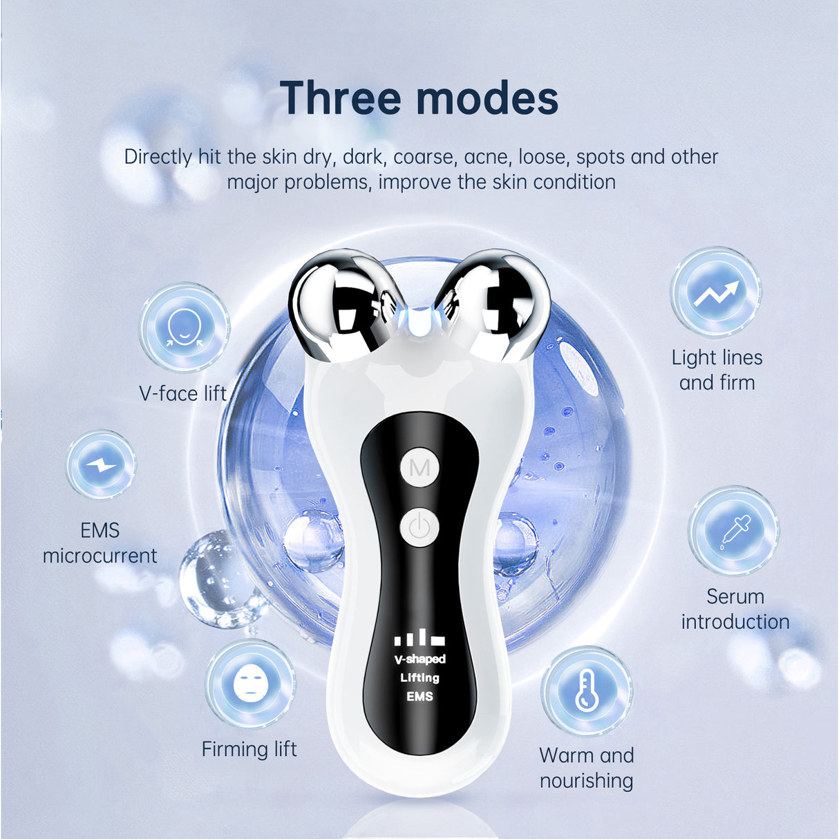 Roller face slimming instrument EMS light therapy home facial V face beauty instrument lifting and firming electric face massager - V.I.P Digital Presence