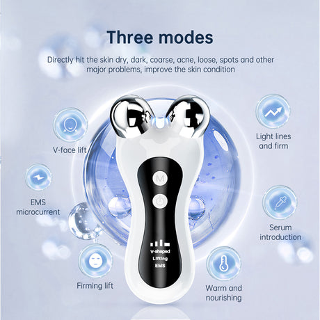 Roller face slimming instrument EMS light therapy home facial V face beauty instrument lifting and firming electric face massager - V.I.P Digital Presence