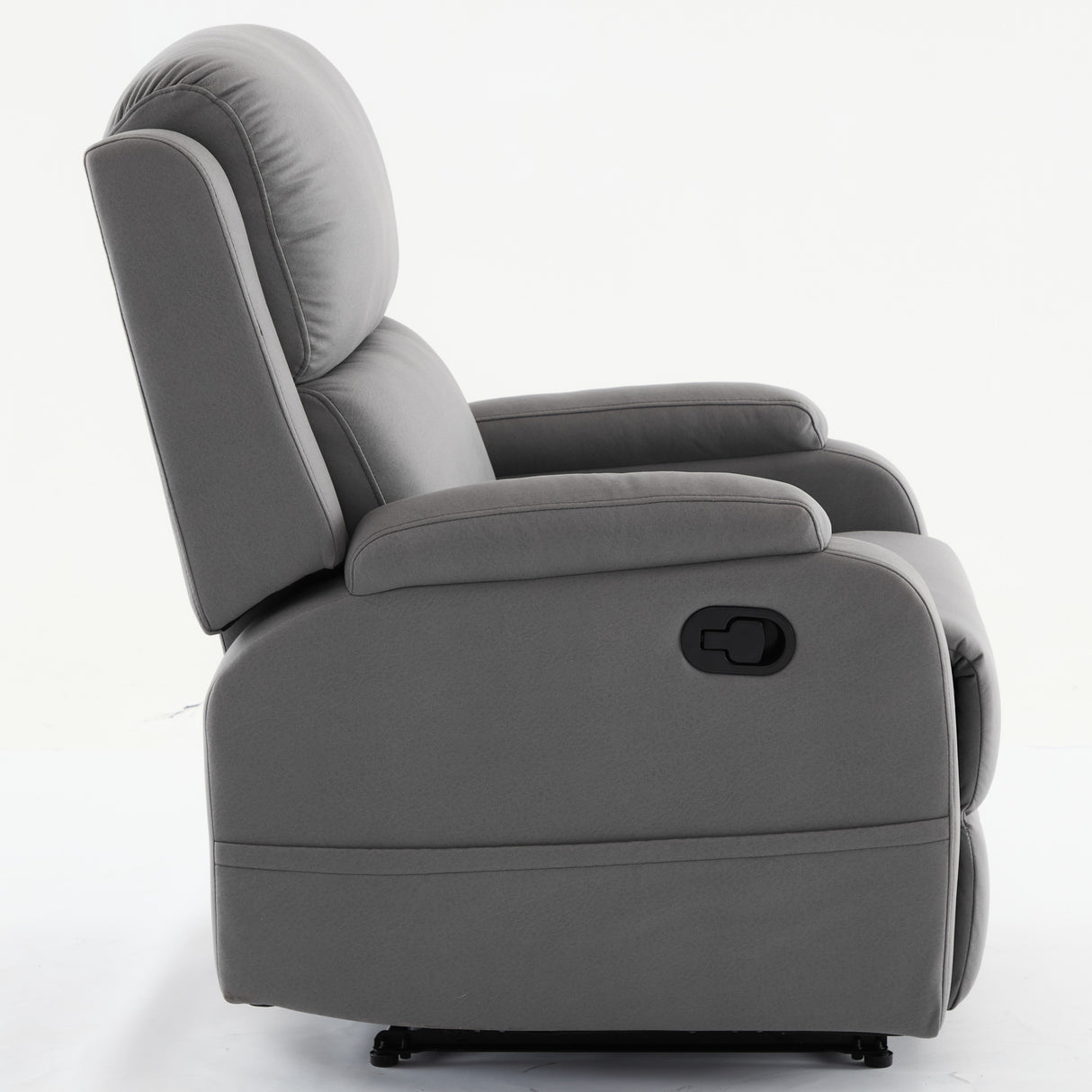 PU leather recliner massage chair with adjustable leg positions at the back, easy to reach side buttons - gray - V.I.P Digital Presence