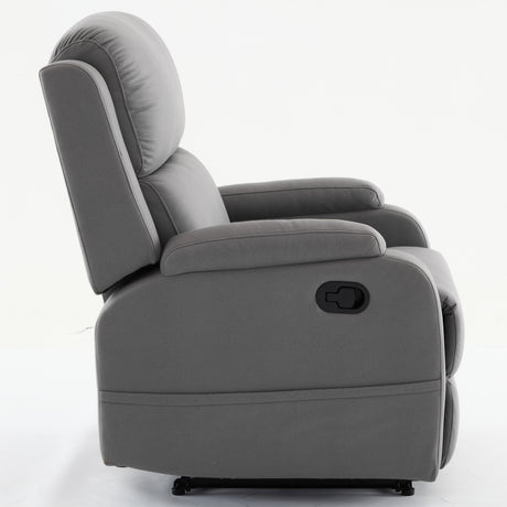 PU leather recliner massage chair with adjustable leg positions at the back, easy to reach side buttons - gray - V.I.P Digital Presence