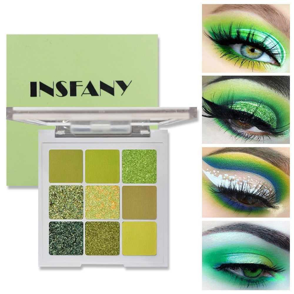 INSFANY eye shadow avocado jam green eye shadow nine-square eye shadow palette brightens the eyes - V.I.P Digital Presence