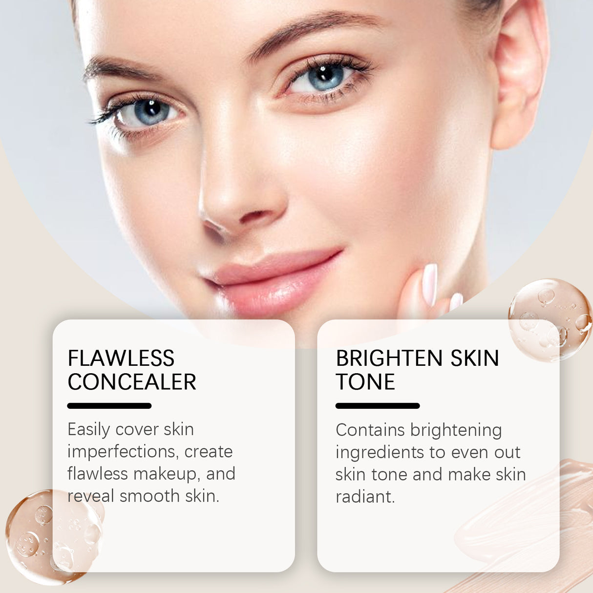 Moisturizing Concealer Cream To Cover Blemishes Lazy Refresh Moisturizing Hydrating Nude Brightening Foundation