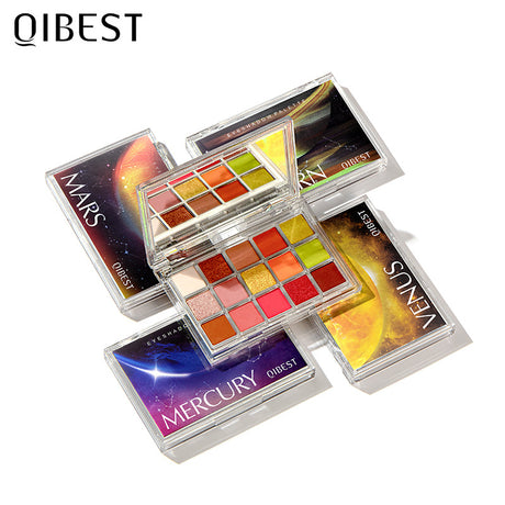 QIBEST Starry Eye Shadow Earth Color Mashed Potato Pearlescent Matte Glitter Eyeshadow Powder 15 Color Eyeshadow - V.I.P Digital Presence