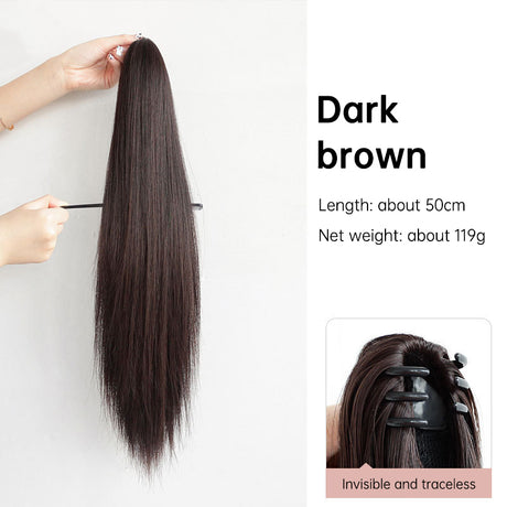 Grab clip ponytail wig female straight hair ponytail mini small grab clip ponytail long straight hair chemical fiber wig high ponytail - V.I.P Digital Presence