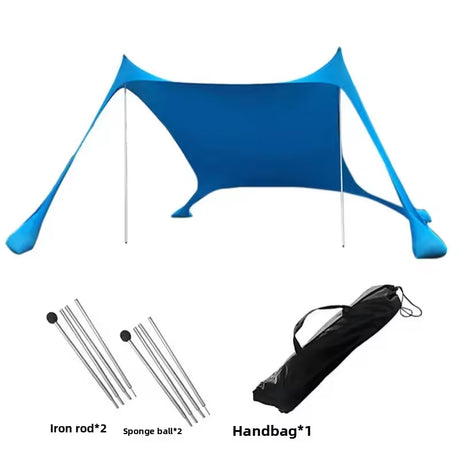 Family beach tent, large pop-up parasol, beach shelter, sun shade. Stable poles with portable carry bag. Outdoor shade. - V.I.P Digital Presence