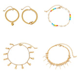 Beach star shaped tassel ankle bracelet, simple foot decoration, fashionable imitation pearl, versatile ankle chain - V.I.P Digital Presence