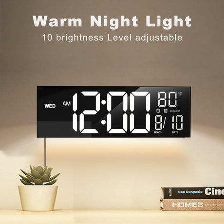 Large Digital Wall Clock with Remote Control Big LED/Dual Alarm/8 RGB Colors Digital Alarm Clock Electronic Watch - V.I.P Digital Presence