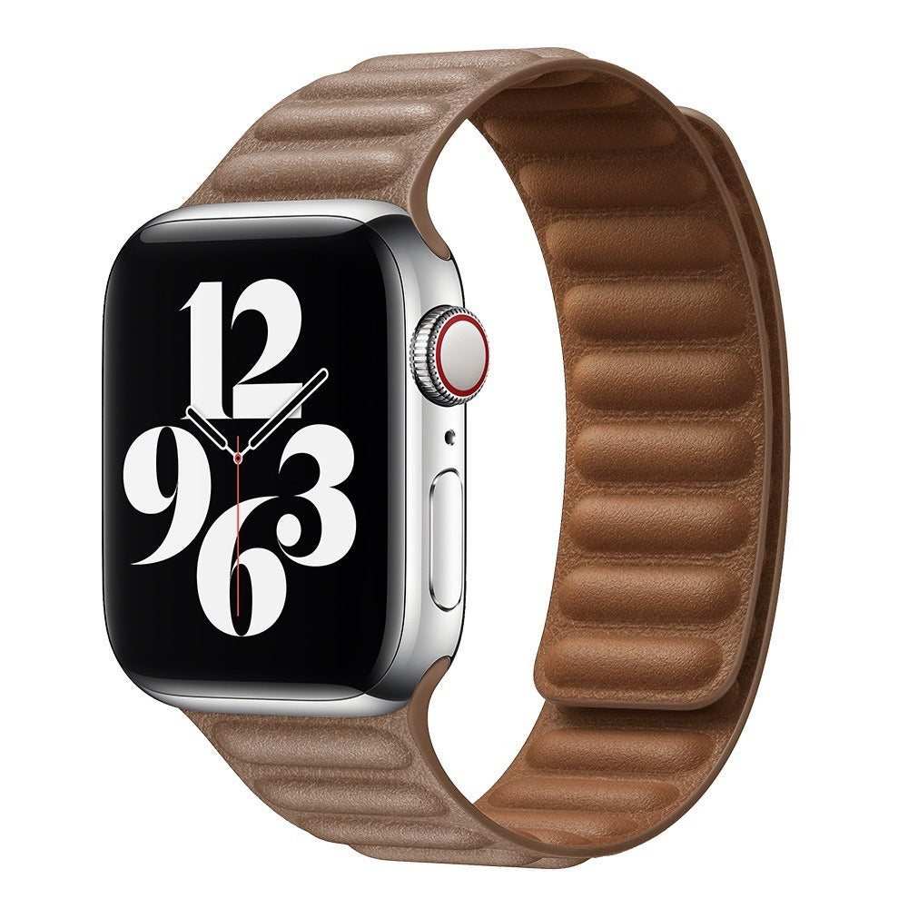 Suitable For iwatch8 Watchband S7 SE 6/5/43 Magnetic Suction New Leather Loopback Chain Apple Watch Wristband - V.I.P Digital Presence
