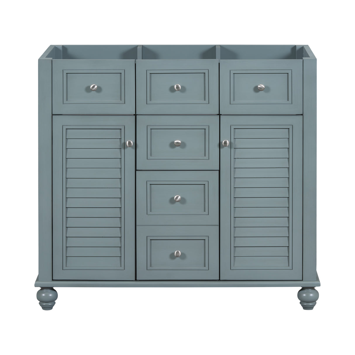 36 "No sink, with 2 drawers and soft closing door, independent makeup rack, bathroom cabinet, blue (excluding sink) - V.I.P Digital Presence