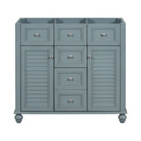 36 "No sink, with 2 drawers and soft closing door, independent makeup rack, bathroom cabinet, blue (excluding sink) - V.I.P Digital Presence