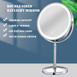 Dual sided 8" USB Wireless 1X&10X Rechargeable Vanity makeup mirror with lights - V.I.P Digital Presence
