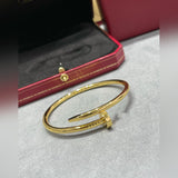 V-Gold Diamond Pavé Screw Cuff for Couples - Titanium Steel Open-Close Clasp - V.I.P Digital Presence