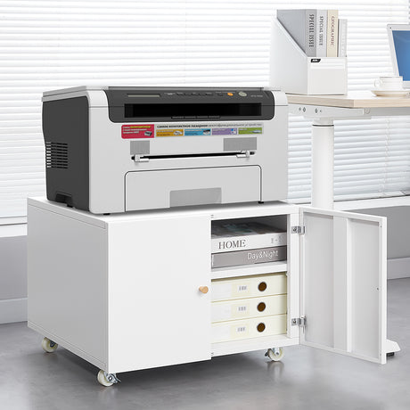 Office furniture Copier Cabinet white mobile pedestal file Printer Stand - V.I.P Digital Presence