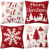 Red Christmas Snowflake Pillow Cover Amazon Home Sofa Cushion Cover Holiday Decoration Pillow - V.I.P Digital Presence