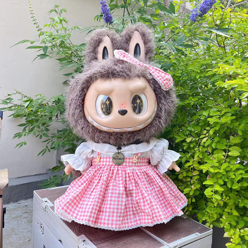 Ropa con diseño LABUBU de 58 cm, ropa de muñeca ZIMOMO, juguete de peluche LABUBU de goma, ropa linda