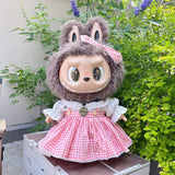 Ropa con diseño LABUBU de 58 cm, ropa de muñeca ZIMOMO, juguete de peluche LABUBU de goma, ropa linda