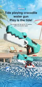Cute Crocodile Automatic Electric Water Gun Summer Toy Gun Beach Outdoor Water Fight Toys - V.I.P Digital Presence