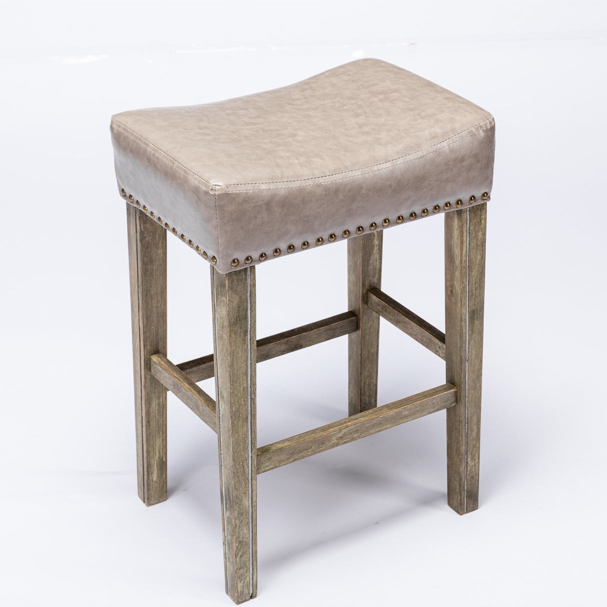 A&A Furniture Counter Height 26" Bar Stools(26 Inch Gray Set of 2)