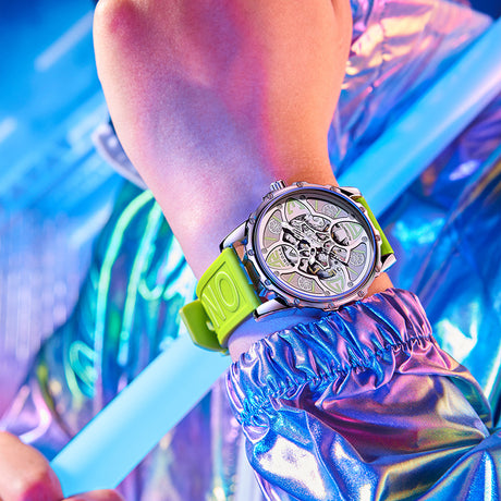 Fully automatic mechanical watch for men fashionable multi-color silicone tape waterproof watch - V.I.P Digital Presence