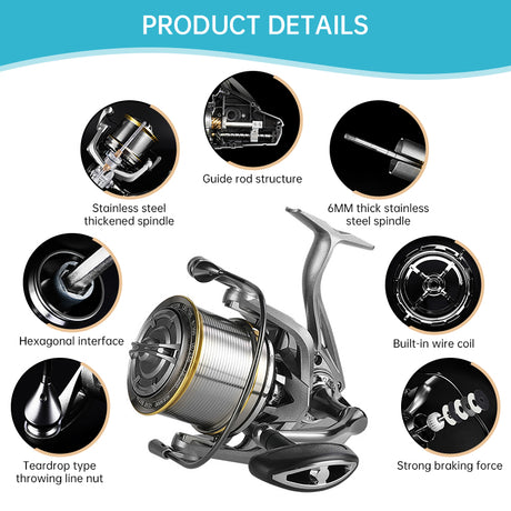 17+1BB 8000-14000 Series Aluminum Alloy Spool Fishing Reel, 4.8:1 Gear Ratio, Durable Long Casting for Baitcasting - V.I.P Digital Presence