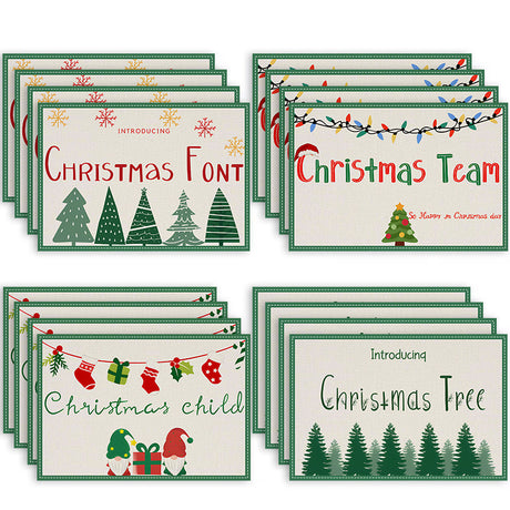 stmas linen placemats holiday party decorations insulation mats linen Christmas tree printed coasters - V.I.P Digital Presence