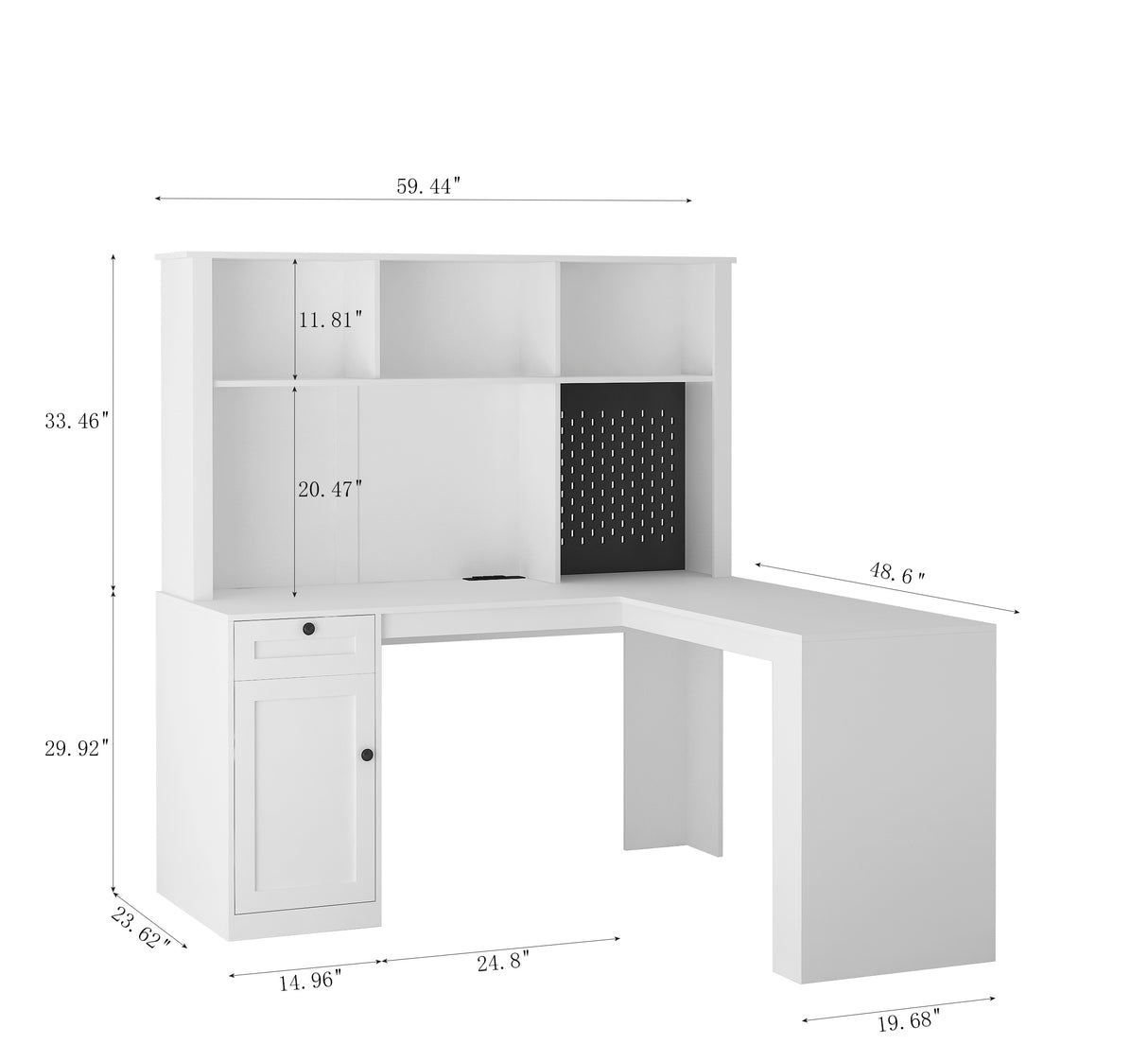 Corner gaming computer desk with socket, drawers, bookshelf and writing desk, modern L-shaped learning desk with storage space - V.I.P Digital Presence