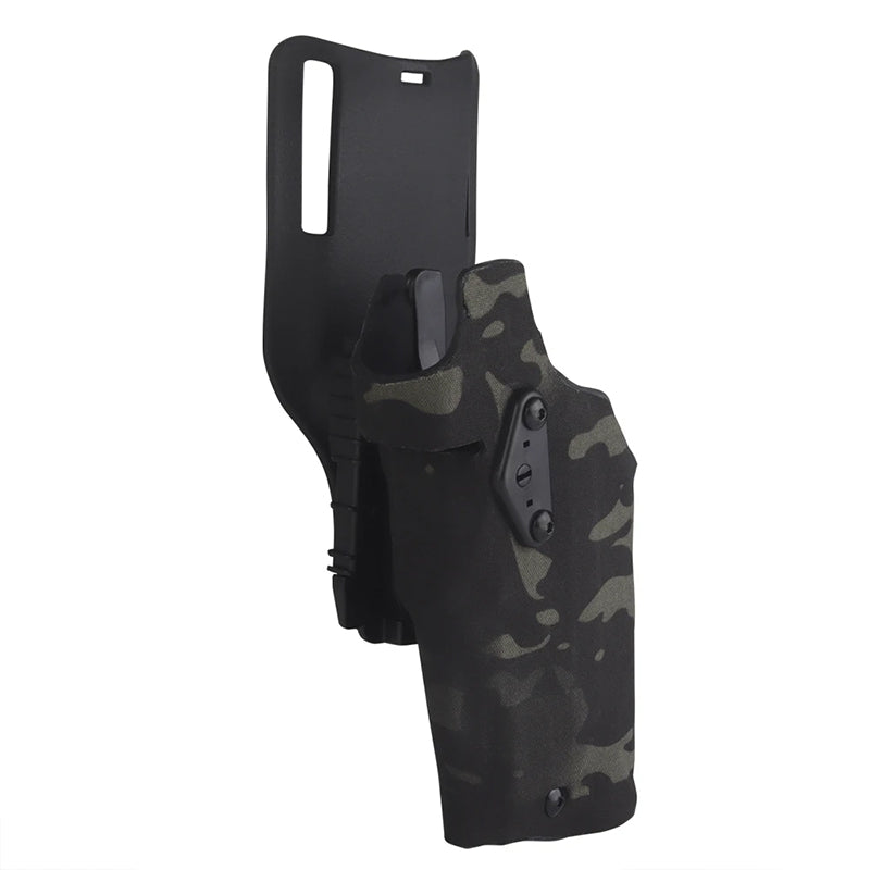6354DO Left - handed Tactical Pistol Glock 17 Holster with X300U - A QLS Adapter, Leg Shroud, Drop, and MHA Leg Strap Kit - V.I.P Digital Presence
