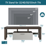 20 minutes quick assembly brown simple modern TV stand cabinet Brown + whiteTV bracket