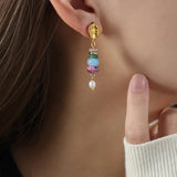 Natural Stone Freshwater Pearl Dangle Earrings - V.I.P Digital Presence