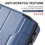 Hardshell Luggage Sets 3 Pcs Spinner Suitcase with TSA Lock Lightweight 20''24''28'' Blue + ABS