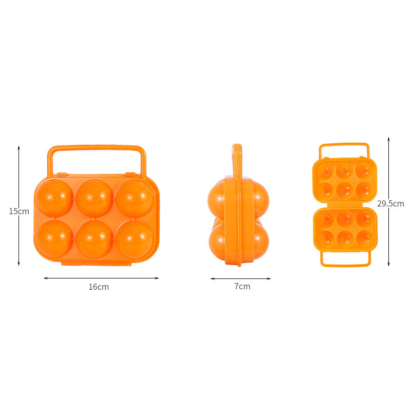 Huevera portátil de 6 rejillas para exteriores, bandeja protectora para huevos, nueva bandeja para huevos de material PP para el hogar. 