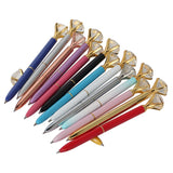 21Color Kawaii Ballpoint Pen Big Gem Metal Ball Pen With Large Diamond Blue And Black Magical Pen Fashion School Office Supplies - V.I.P Digital Presence