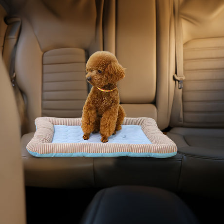 Cooling pet mats for dogs & cats (puppies/kittens): ice silk, breathable, soft summer pads in pink/blue. - V.I.P Digital Presence