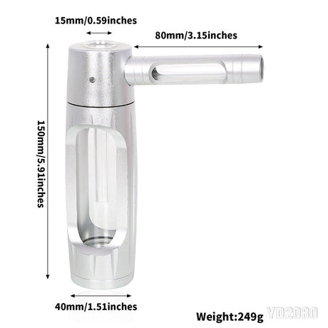 Portable metal smoking pipe with 155mm glass bowls, for dry tobacco & herb, hookah shisha pipe accessories. - V.I.P Digital Presence