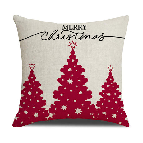 Pink cartoon Christmas linen pillowcase, sofa cushion, home goods pillowcase - V.I.P Digital Presence