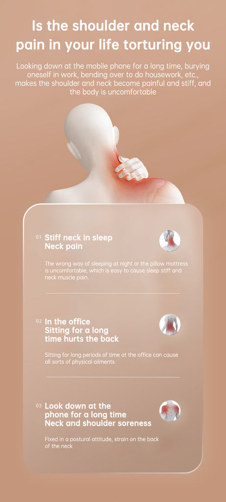 USB-C Rechargeable Kneading Massage Hot Compress Shiatsu Back Shoulder Neck Massager for Pain Relief - V.I.P Digital Presence