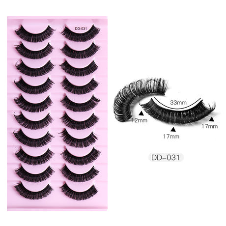 New DD Russian Large Roll Grafting Free False Eyelashes 10 Pairs Of Multi-Layer Thick Cross Mink Like Eyelashes - V.I.P Digital Presence