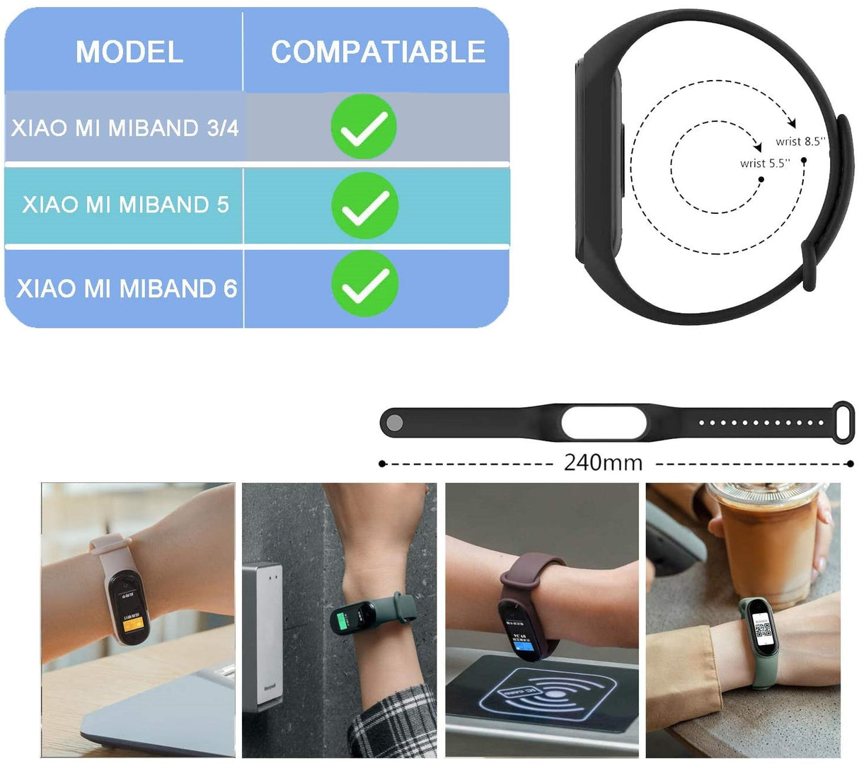 Strap for Xiaomi Mi Band 7 6 5 4 3 Sport Bracelet Watch Silicone Wrist Strap For Xiaomi Mi Band 7 3 4 5 bracelet Mi Band 7 Strap - V.I.P Digital Presence