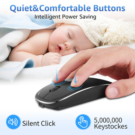Wireless Mouse Charging Silent 2.4G Mouse Male and Female Portable Desktop Notebook Office - V.I.P Digital Presence