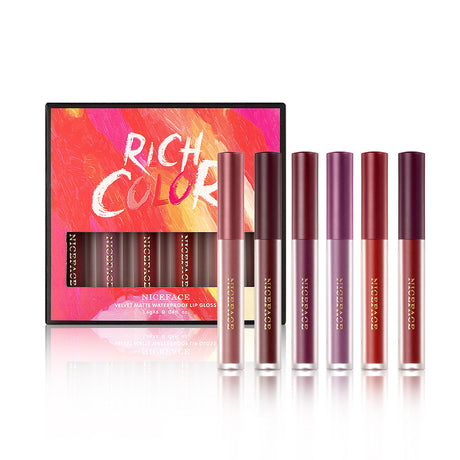 Niceface New Quality Lip Glaze Velvet Matte Lip Glaze Set Matte Non-Stick Cup Waterproof Makeup - V.I.P Digital Presence