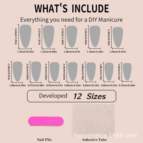 New wearable nail gradient glitter manicure patches almond-shaped nails fake nail patches - V.I.P Digital Presence
