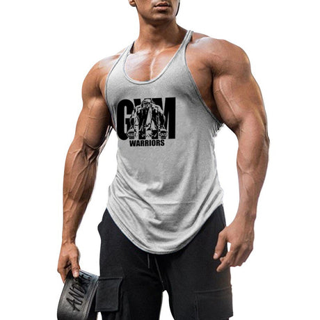 Cotton fitness vest GYM WARRIORS sport deep digging thin shoulder strap shirt - V.I.P Digital Presence