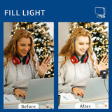 Mini luz de video para conferencias, kit de transmisión en vivo, cámara web, vlog, fotografía, lámpara de relleno, selfie, luz LED portátil ajustable, micrófono