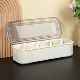 Japanese minimalist seasoning box, kitchen supplies, transparent multi grid with lid for household use - V.I.P Digital Presence