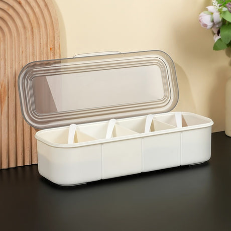 Japanese minimalist seasoning box, kitchen supplies, transparent multi grid with lid for household use - V.I.P Digital Presence